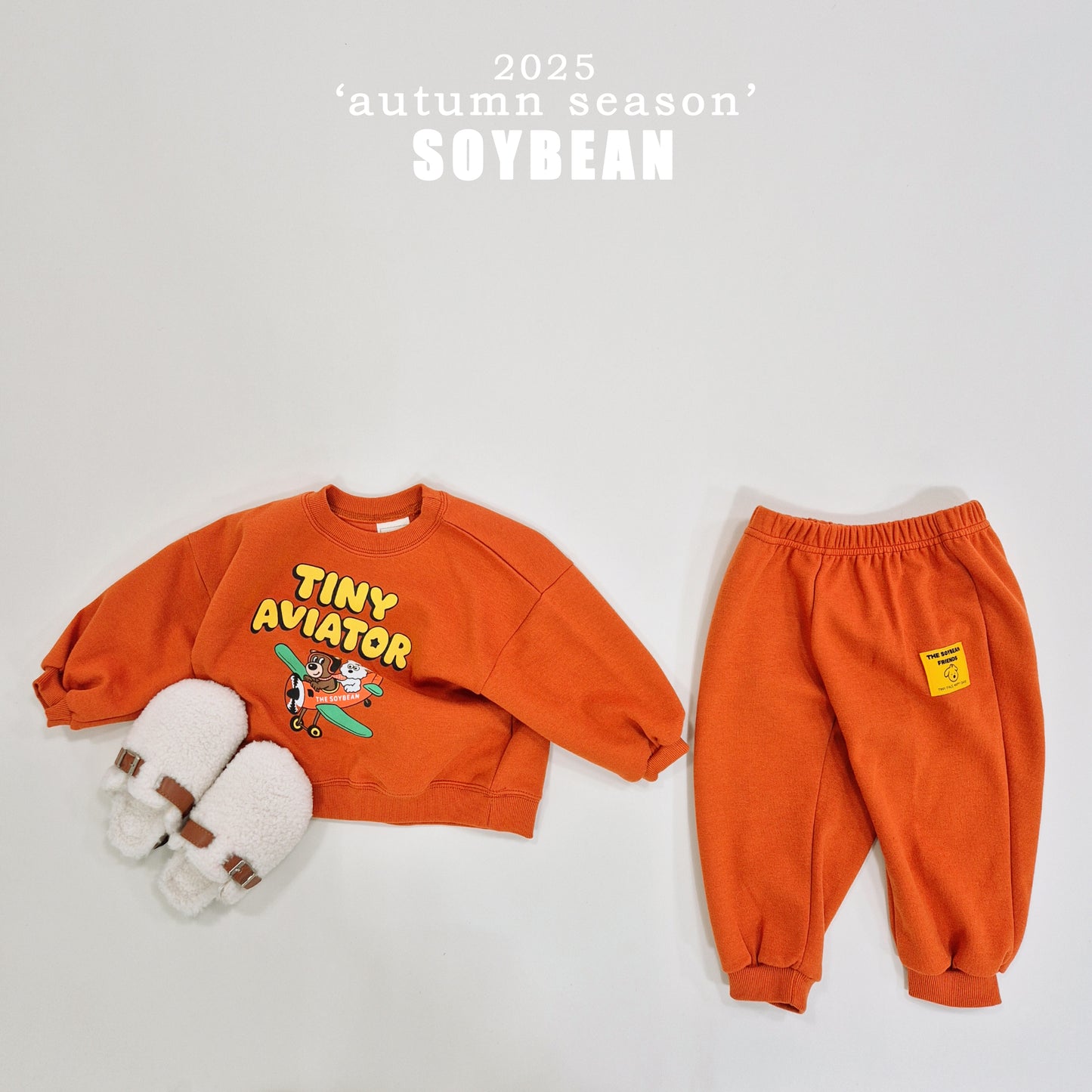 (Pre-order) Soybean Kids - Little Airplane Top & Bottom Set 꼬마비행기상하복 (3 Colors)