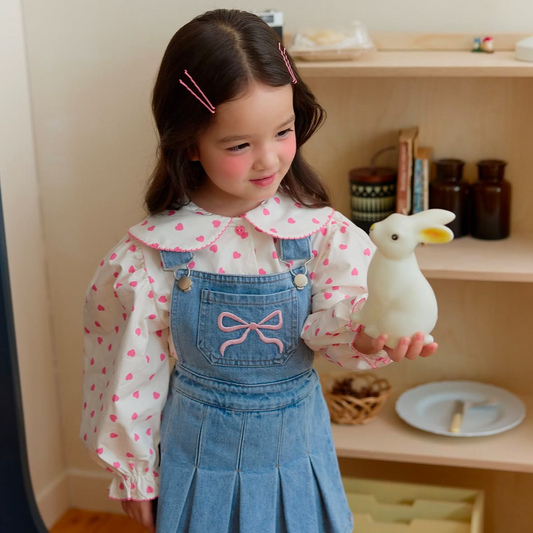 (Pre-order) Daily Bebe - Kids’ Spring Collar Blouse 봄 카라블랑 (2 Colors)