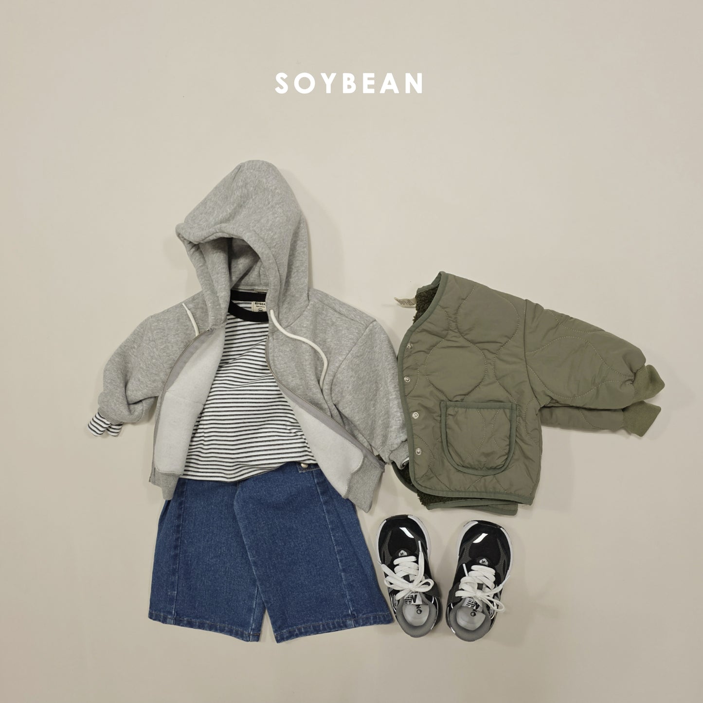 (Pre-order) Soybean Kids Winter - Fleece-Lined Basic Hood Zip-Up 양기모후드집업 (4 Colors)