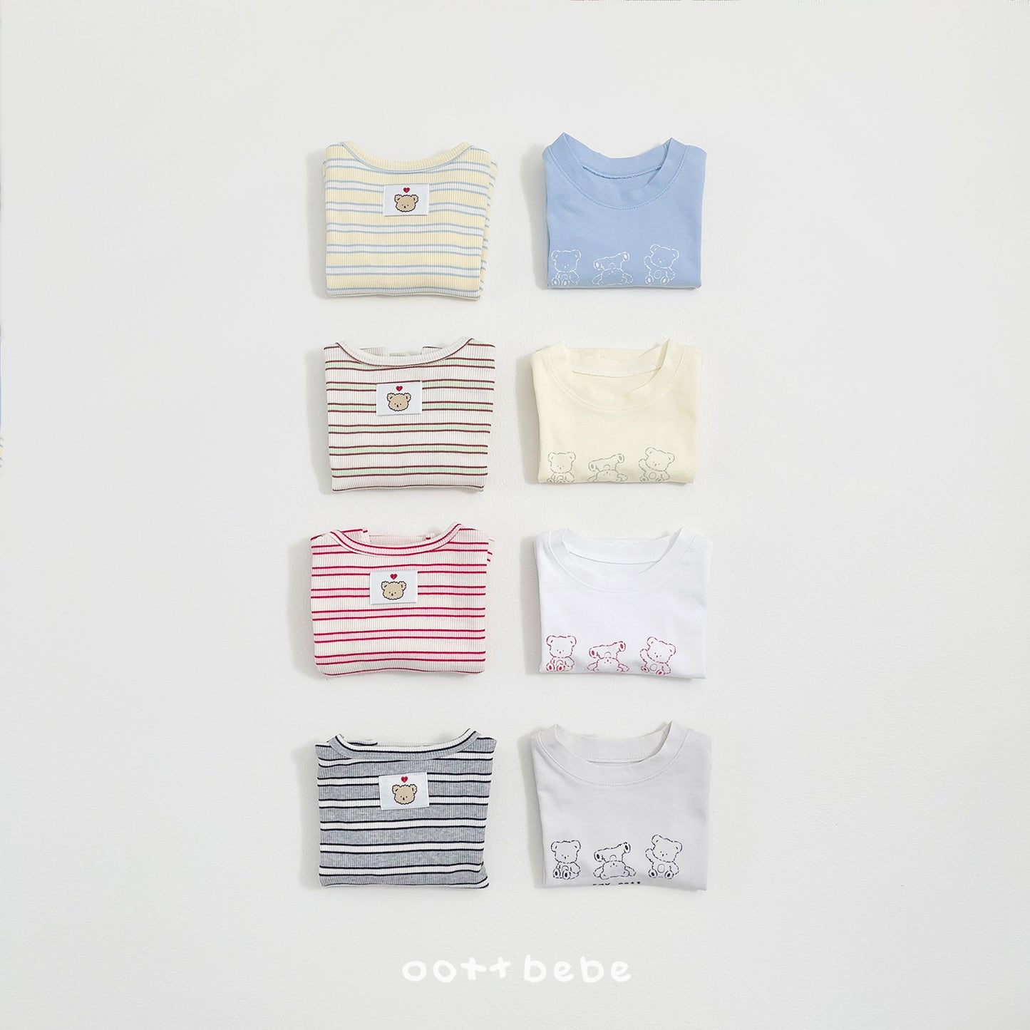 (Pre-order) OOTTBEBE Spring - Say OOTT Baby 1+1 Tee Set 세이오뜨 1+1티셔츠 (4 Colors)