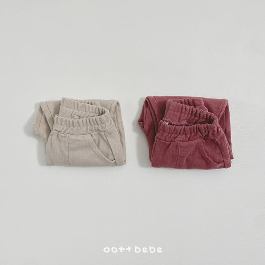 (Pre-order) OOTTBEBE Winter - Twill Cozy-On Pants 트윌카치온팬츠 (2 Colors)