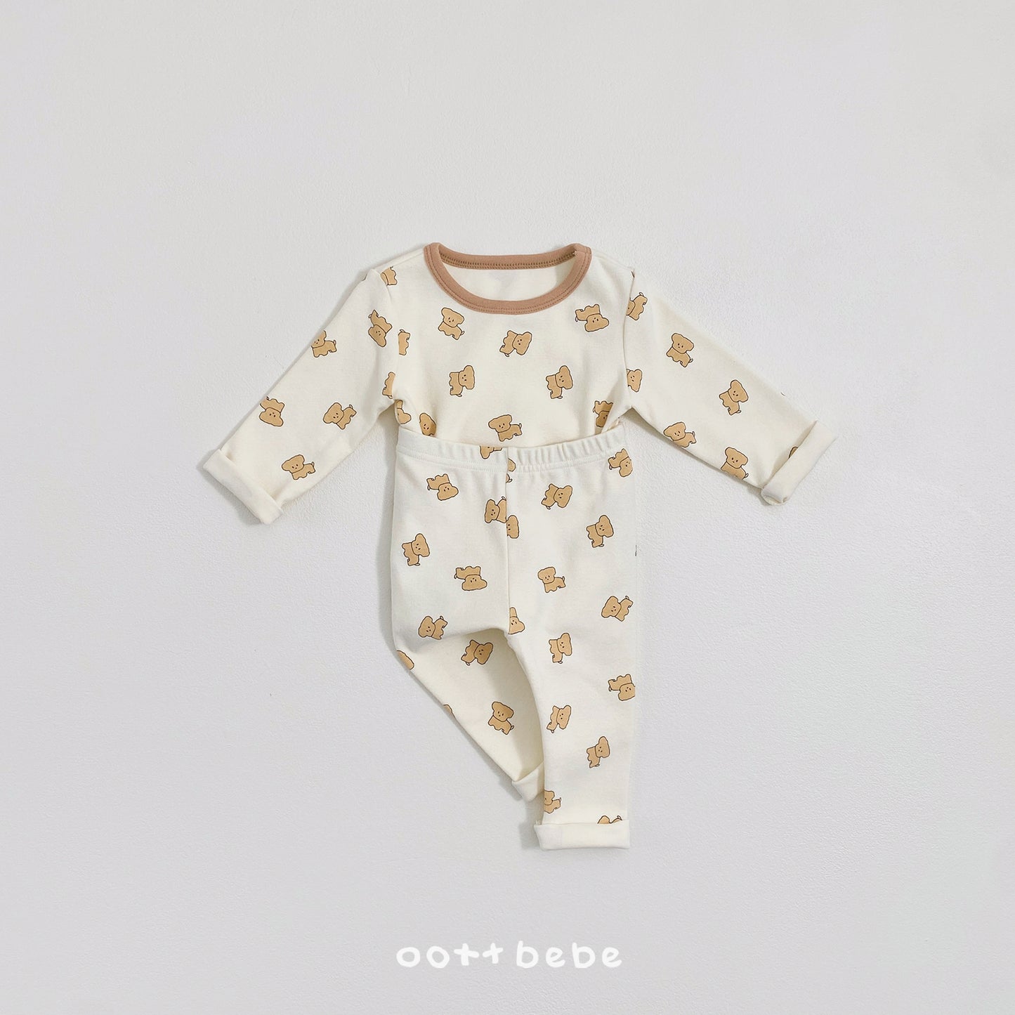 (Pre-order) OOTTBEBE Winter - Mung-Mung Pajama Set 멍멍실내복 (2 Colors)