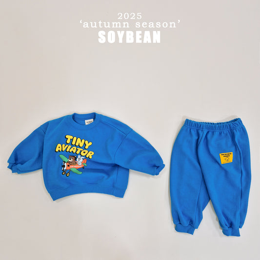 (Pre-order) Soybean Kids - Little Airplane Top & Bottom Set 꼬마비행기상하복 (3 Colors)