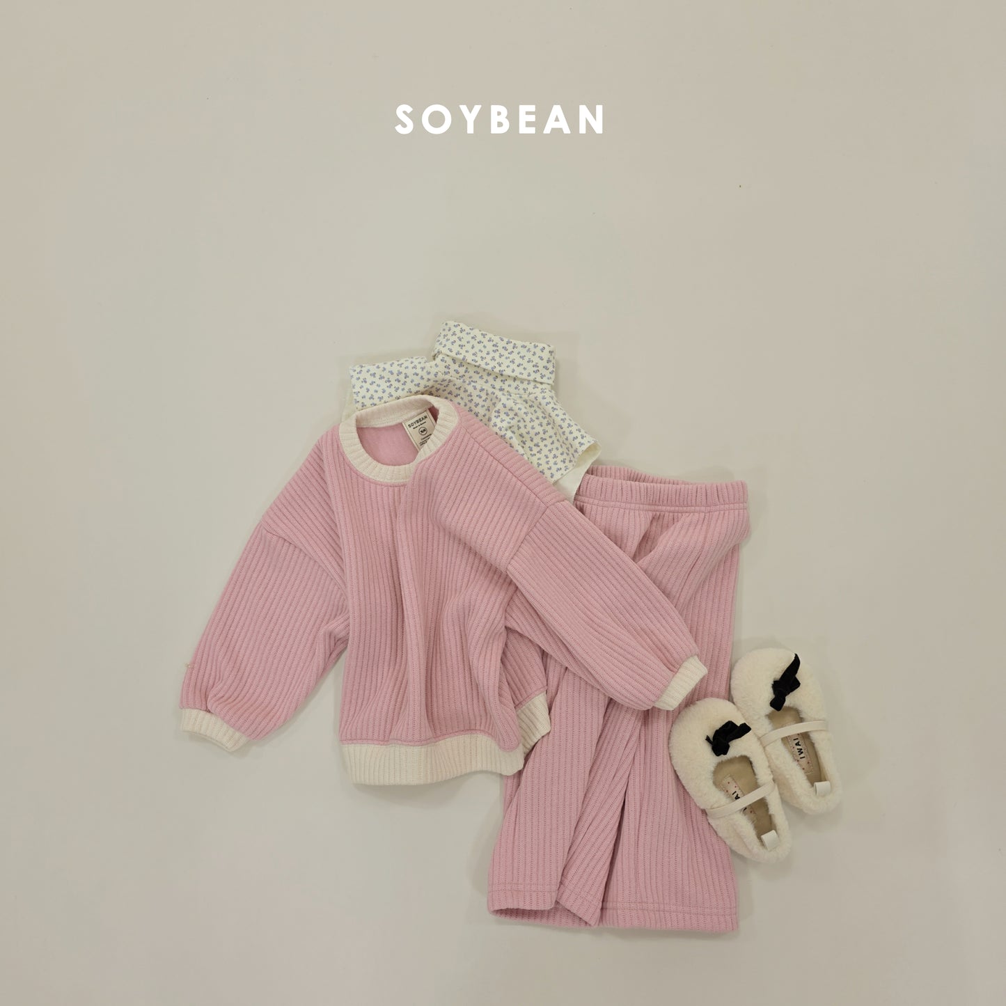 (Pre-order) Soybean Kids Winter - Daily Knit Top & Bottom Set 데일리니트상하 (2 Colors)