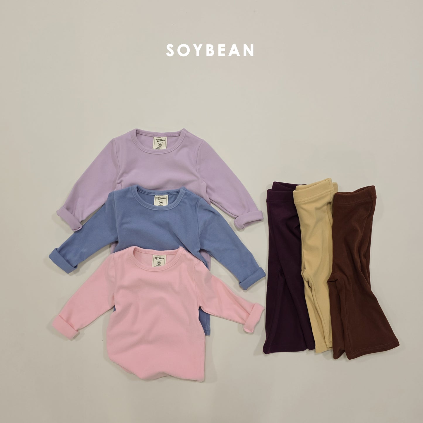 (Pre-order) Soybean Kids Winter - Puffy Contrast Flare Set 퐁실배색플레어세트 (3 Colors)