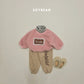 (Pre-order) Soybean Kids Winter - Lovely Bouclé Embroidered Sweatshirt 러블리뽀글맨투맨 (2 Colors)