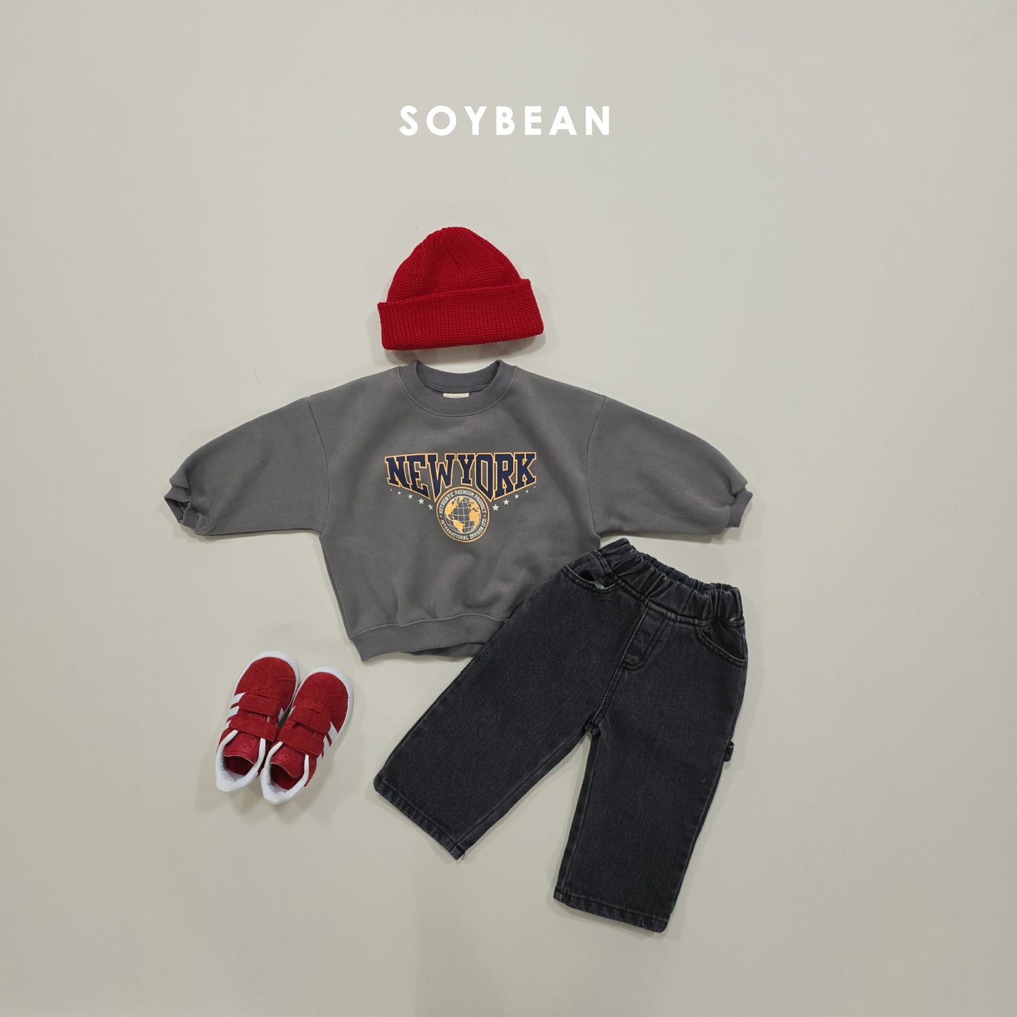 (Pre-order) Soybean Kids Winter - New York Brushed Fleece Sweatshirt 뉴욕기모맨투맨 (2 Colors)