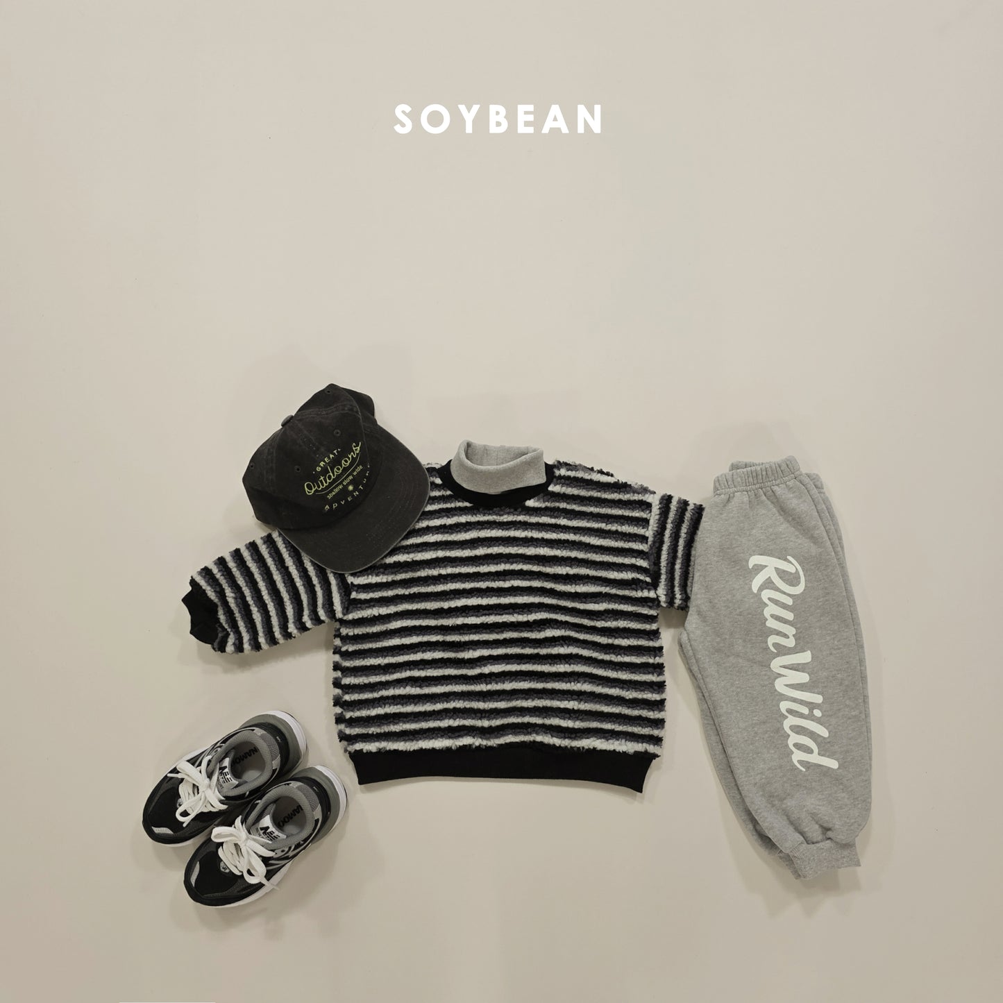 (Pre-order) Soybean Kids Winter - Color Cotton Candy Sherpa Sweatshirt 칼라솜사탕맨투맨 (4 Colors)