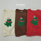 (Pre-order) Soybean Kids Winter - Dinosaur Bouclé Embroidery Fleece-Lined Top & Bottom Set 공룡부클자수상하복 (3 Colors)