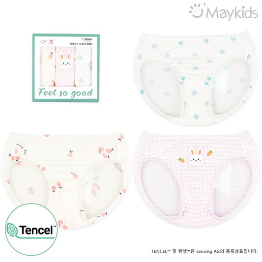 (Pre-Order) MayKids - Fresh Rabbit Tencel Modal Girls’ Underwear (3-pack)