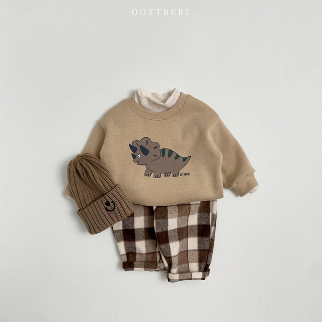 (Pre-order) OOTTBEBE - Winter Dinosaur Sweatshirts 아기공룡맨투맨 (3 Colors)