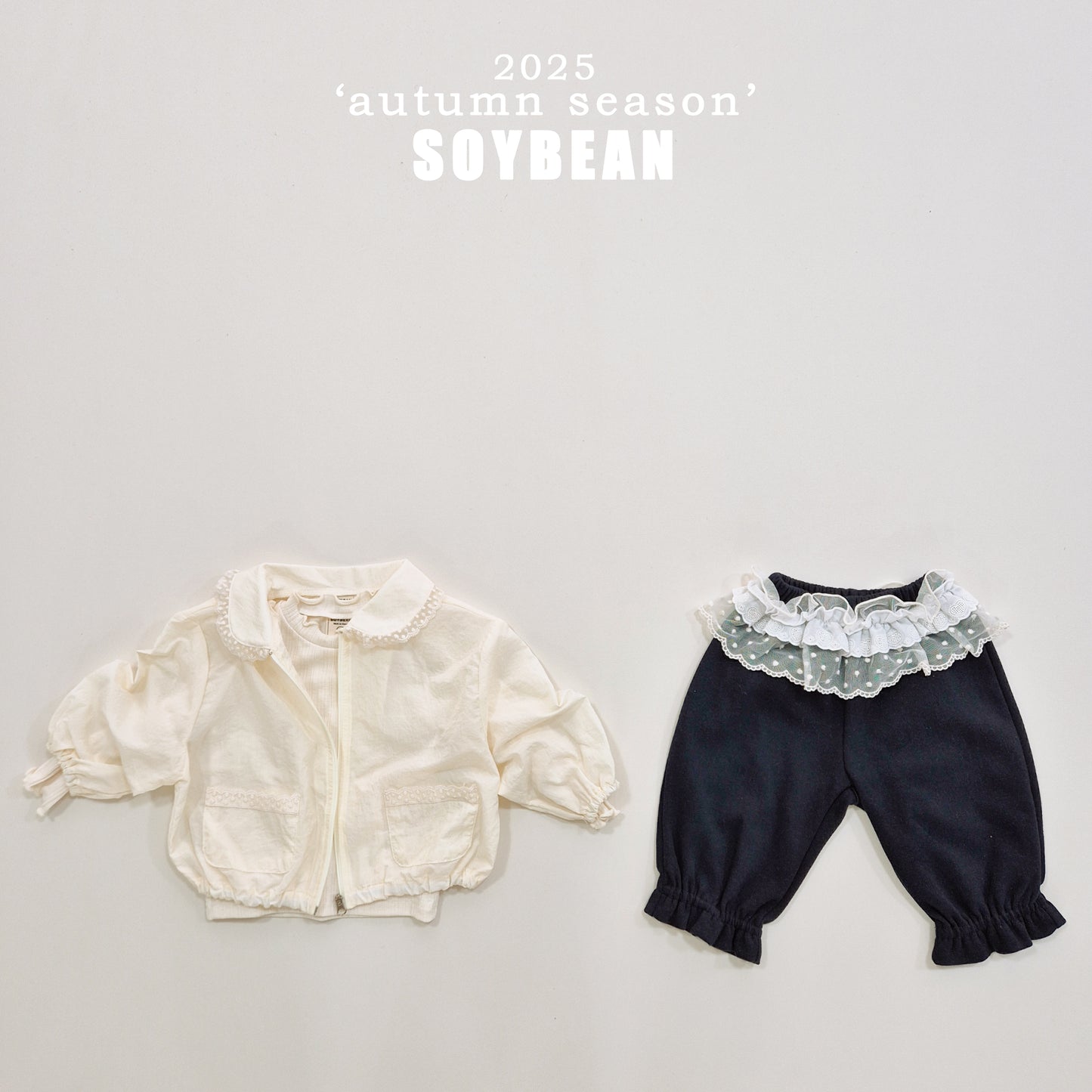 (Pre-order) Soybean Kids - Lace Windbreaker Jacket 레이스바람막이 (2 Colors)