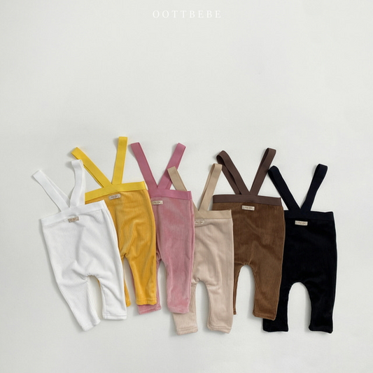 (Pre-order) OOTTBEBE - Bebe Mink Overalls Leggings 밍크멜빵레깅스 (6 Colors)