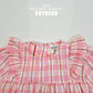 (Pre-order) Soybean Kids - Check Flower Embroidery Dress 체크플라워원피스 (2 Colors)