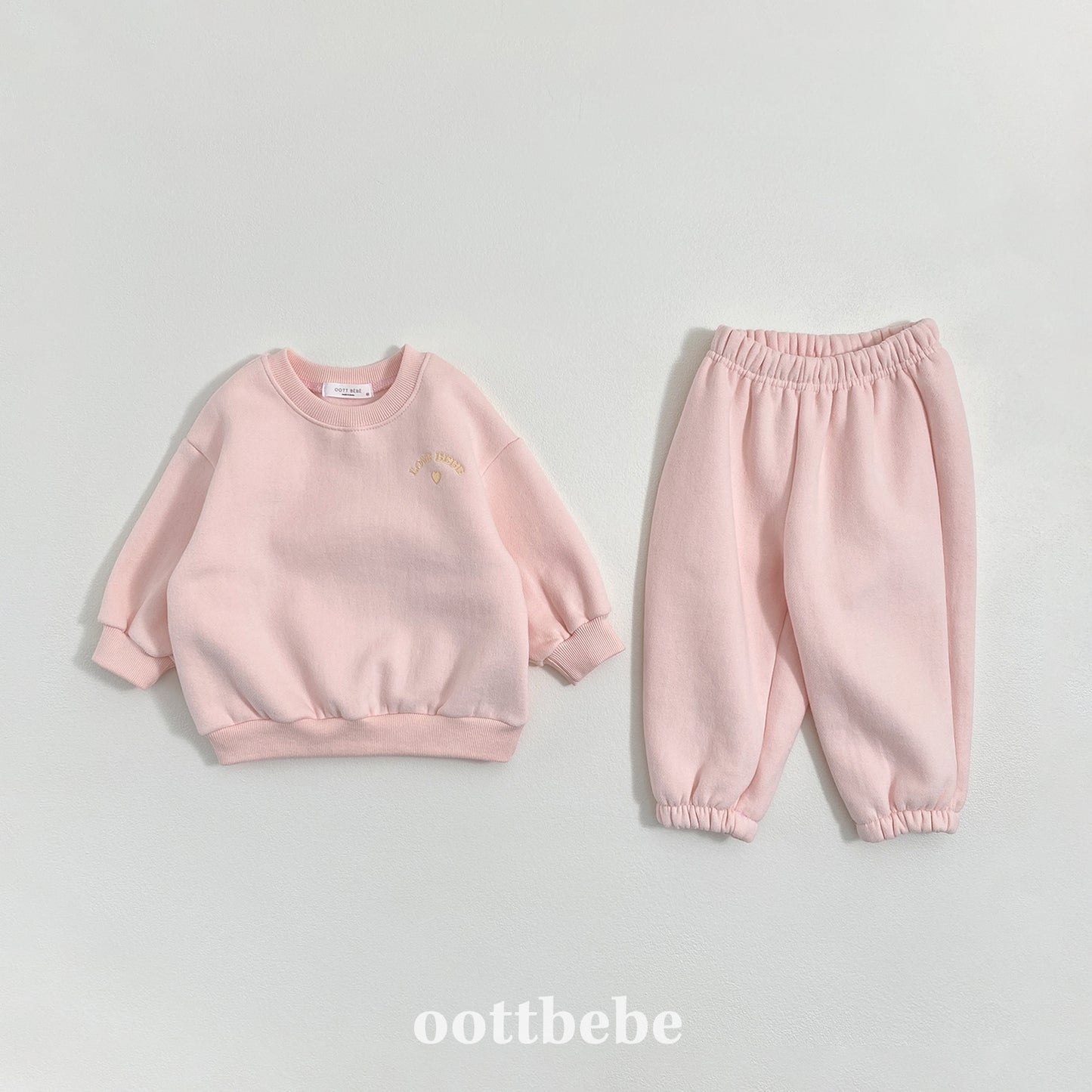 (Pre-order) OOTTBEBE Winter - Love Bebe Top & Bottom Set 러브베베상하복 (4 Colors)