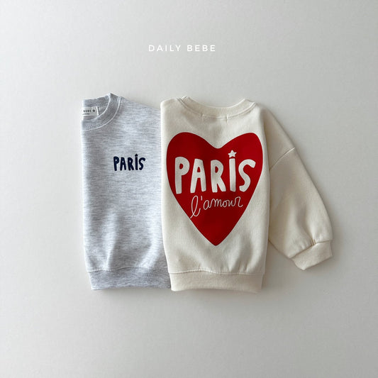 (In Stock) Daily Bebe - Paris Heart Sweatshirt (2 Colors)