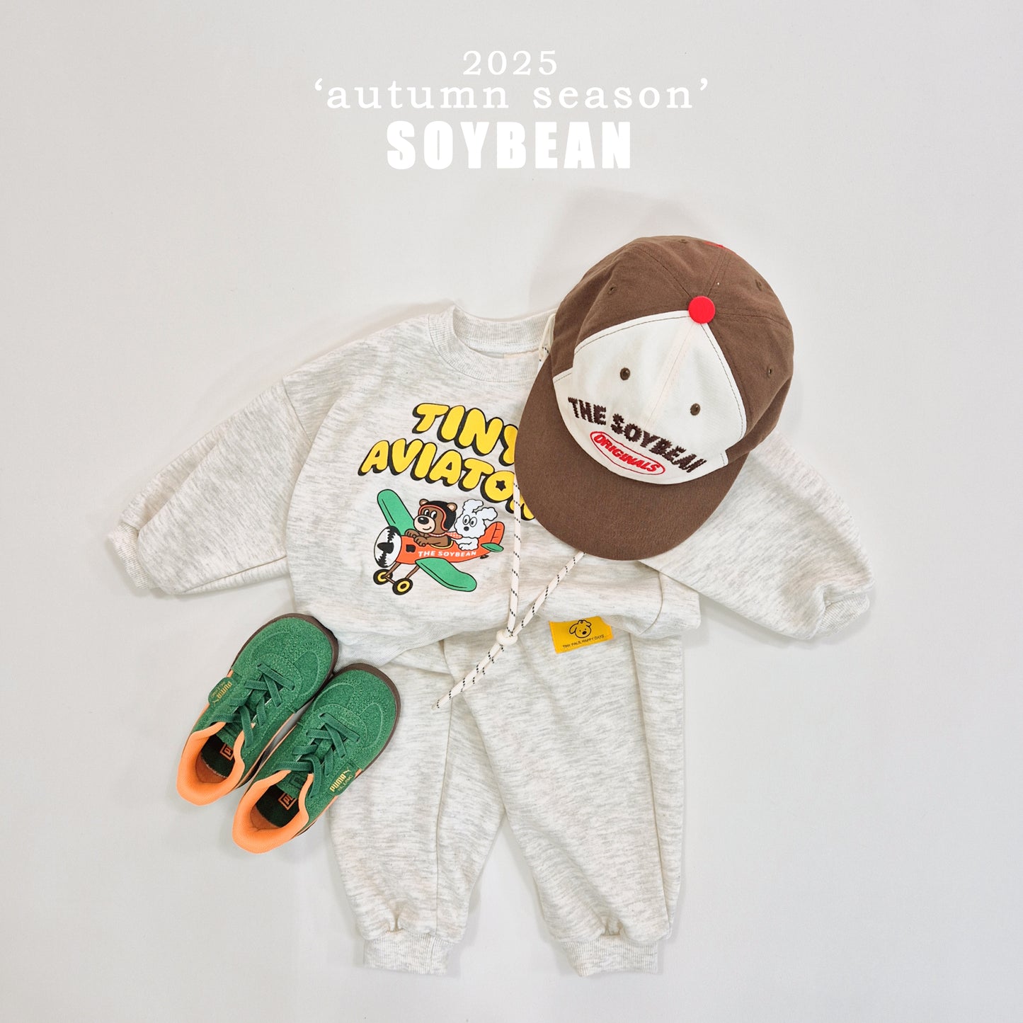 (Pre-order) Soybean Kids - Little Airplane Top & Bottom Set 꼬마비행기상하복 (3 Colors)