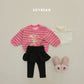 (Pre-order) Soybean Kids Winter - Jumping Bunny Stripe Fleece-Lined Sweatshirt 점핑버니단가라맨투맨 (3 Colors)