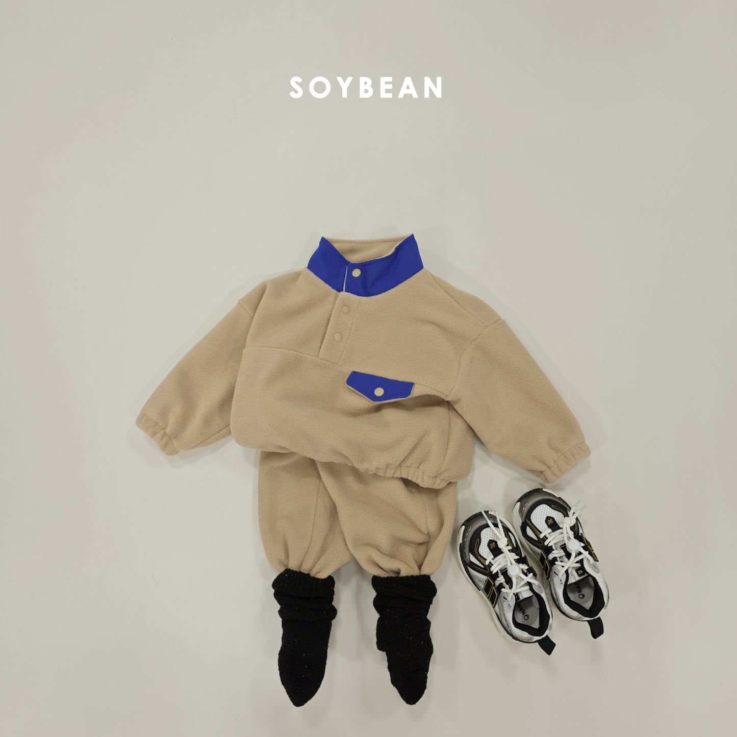 (Pre-order) Soybean Kids Winter - Mountain Neck Fleece Top & Bottom Set 마운틴넥플리스세트 (4 Colors)