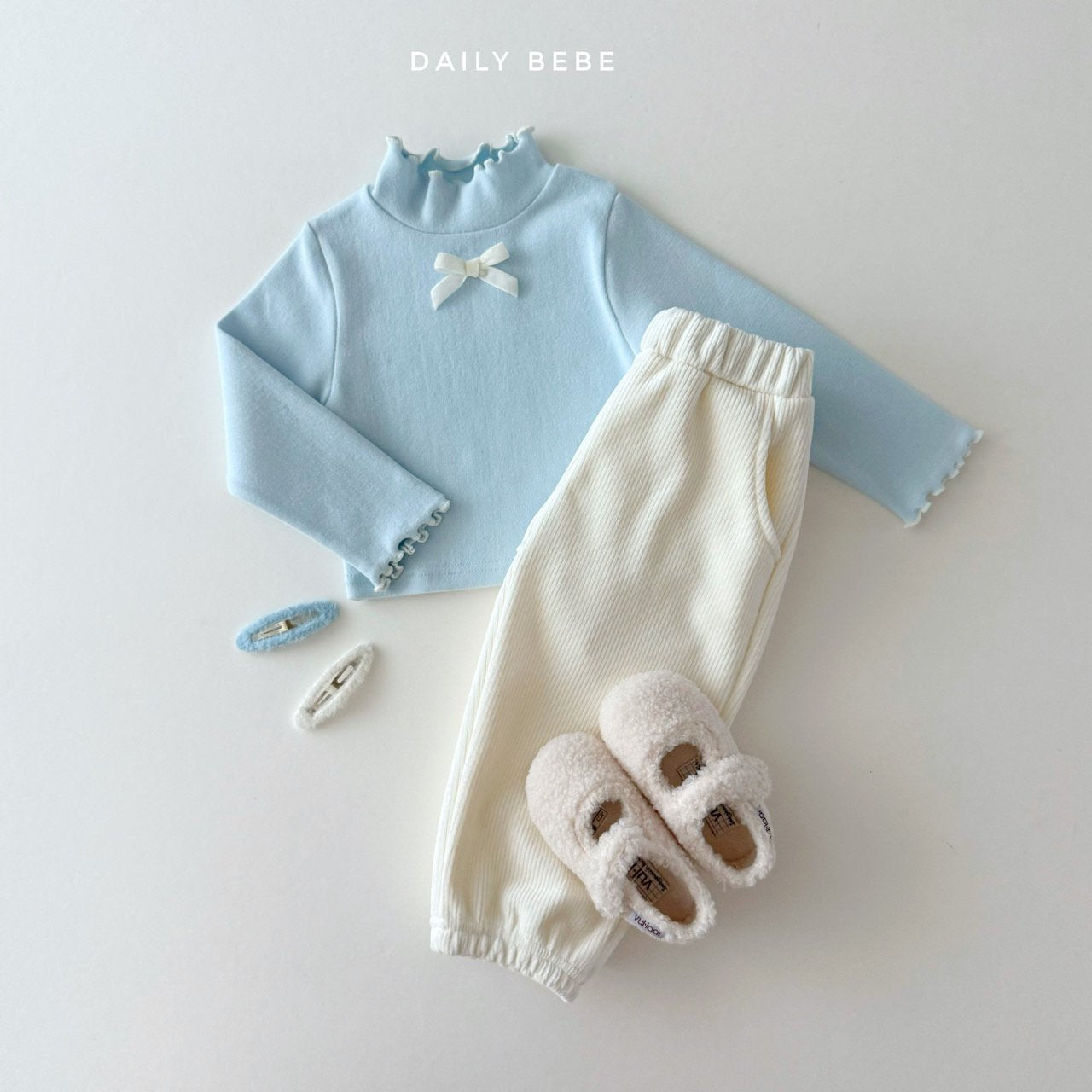 (Pre-order) Daily Bebe - Kids’ Mock-Neck Ribbon Shirts 반목 날라리티 (2 Colors)