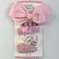 (Chenny Bong Bong) Kids’ Pink Check Hair Clips 5-piece Set