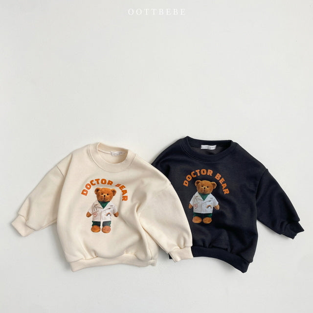 (Pre-order) OOTTBEBE - Dr. Bear Cozy Sweatshirt 닥터베어맨투맨 (2 Colors)