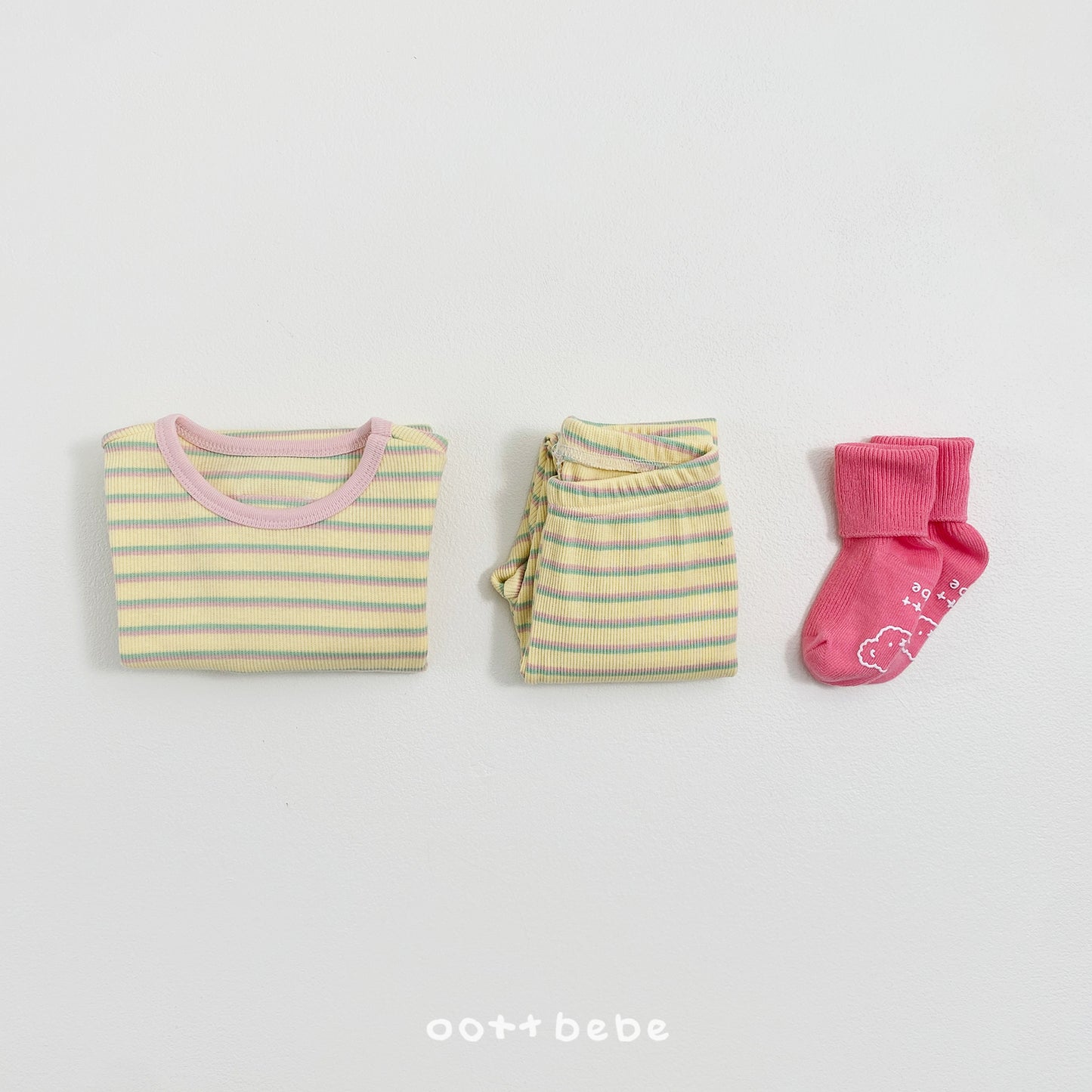 (Pre-order) OOTTBEBE Spring - Apollo Stripe Pajama Set 아폴로실내복 (3 Colors)