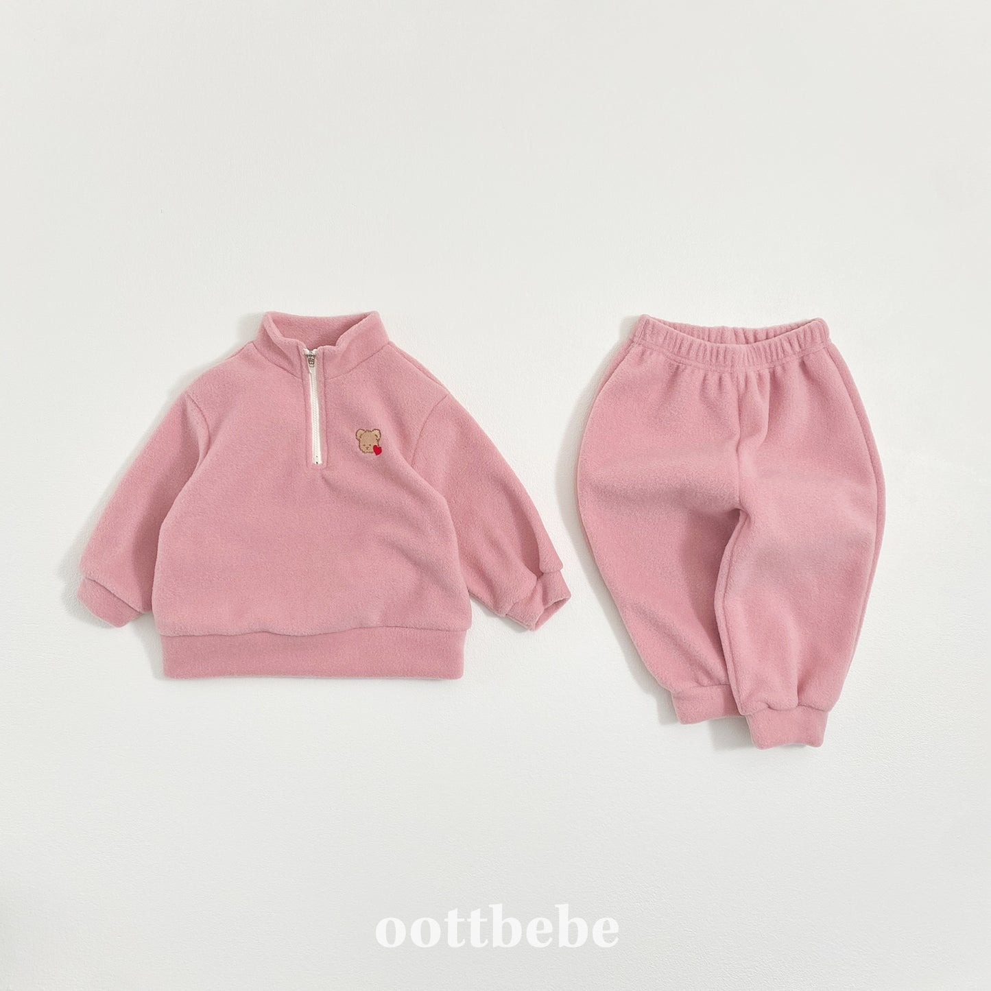 (Pre-order) OOTTBEBE Winter - Puppy Fleece Anorak Top & Bottom Set 멍멍아노락상하복 (4 Colors)