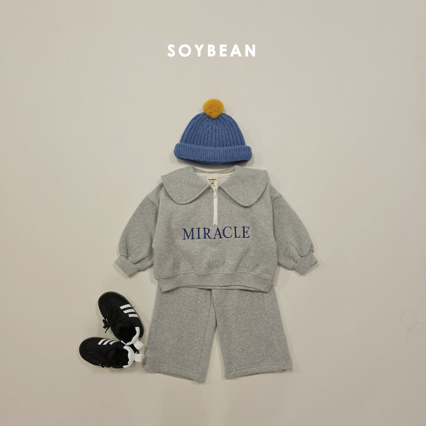 (Pre-order) Soybean Kids Winter - Miracle Half-Zip Top & Bottom Set 미라클반집업상하 (2 Colors)