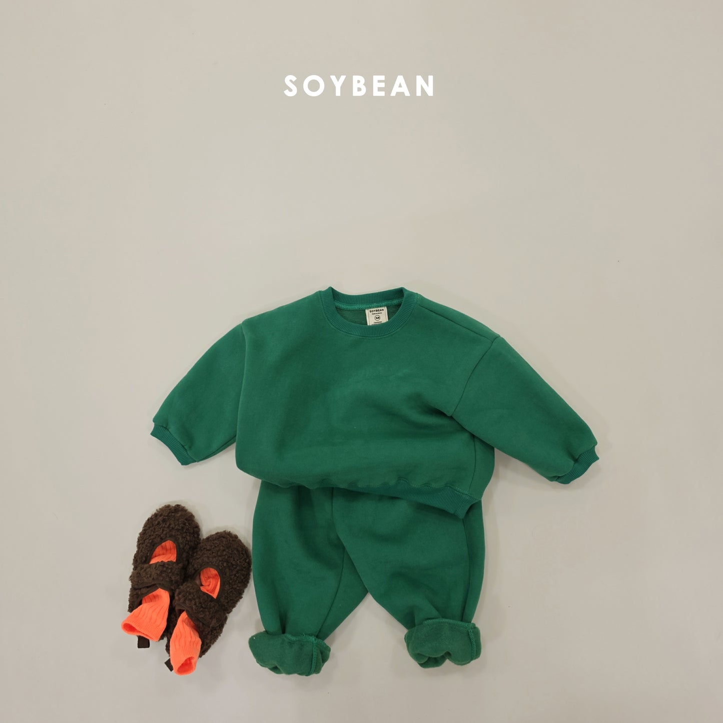 (Pre-order) Soybean Kids Winter - Junior Soybean Kids Winter - Junior Fleece-Lined Lollipop Top & Bottom Set 주니어 양기모롤리팝상하복 (16 Colors)