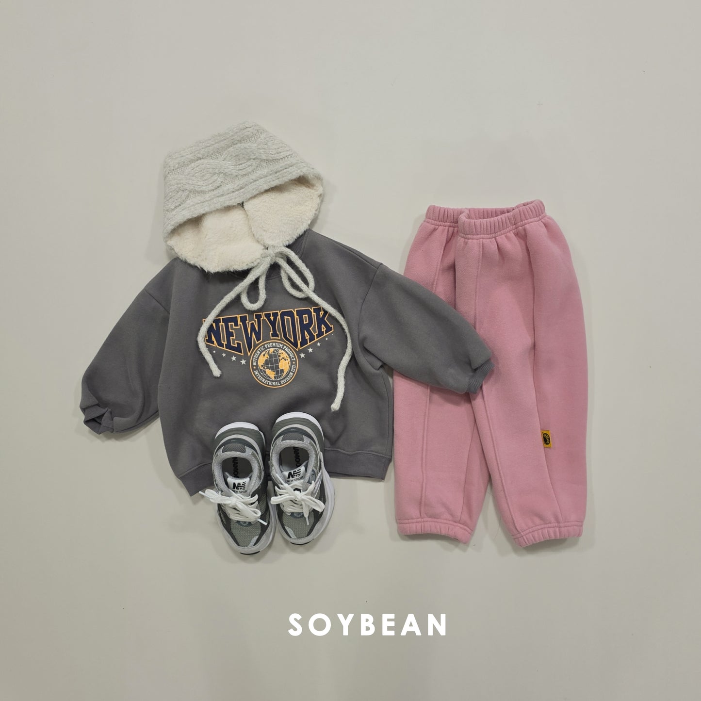 (Pre-order) Soybean Kids Winter - Fleece-Lined Pintuck Jogger Pants 양기모핀턱조거팬츠 (5 Colors)