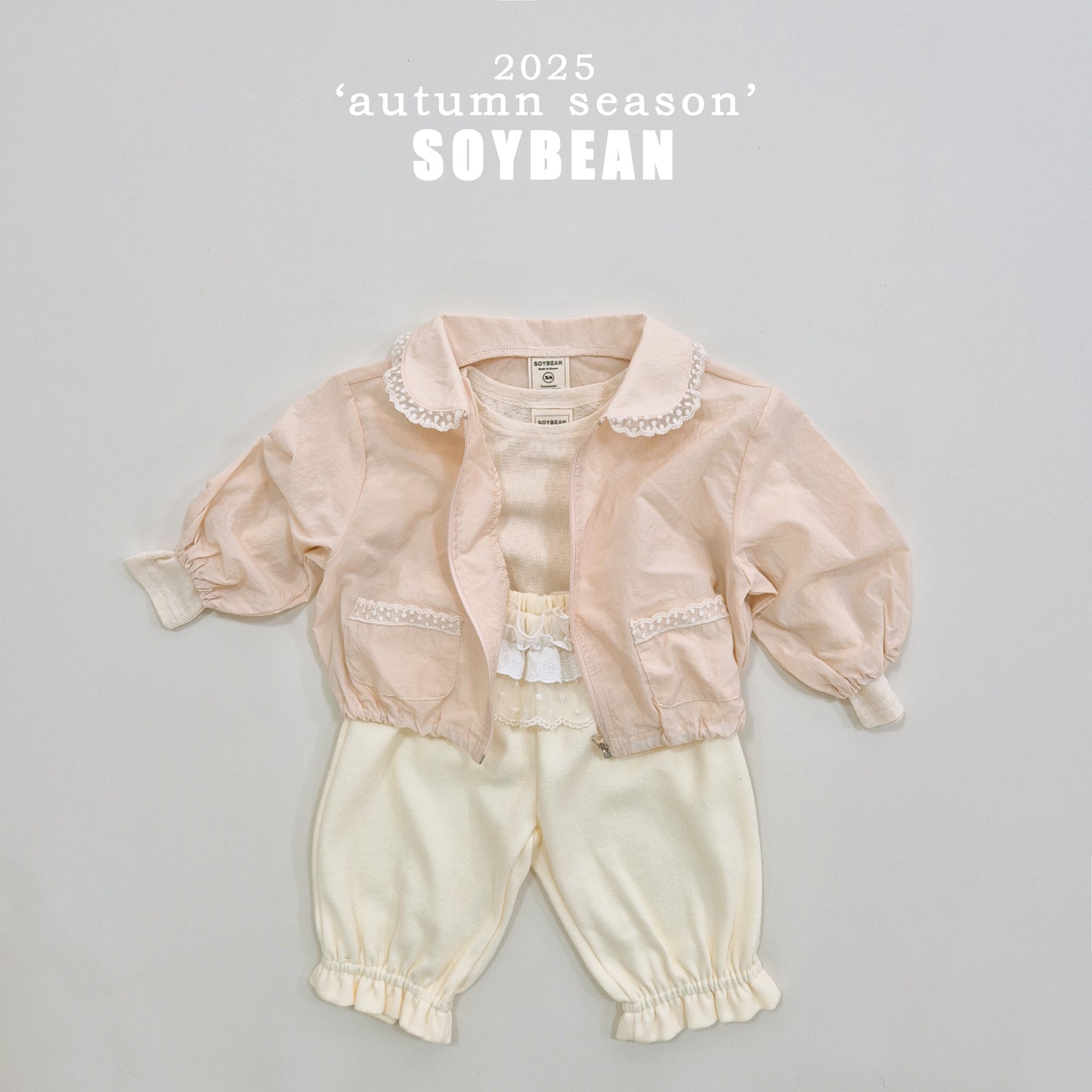 (Pre-order) Soybean Kids - Lace Windbreaker Jacket 레이스바람막이 (2 Colors)