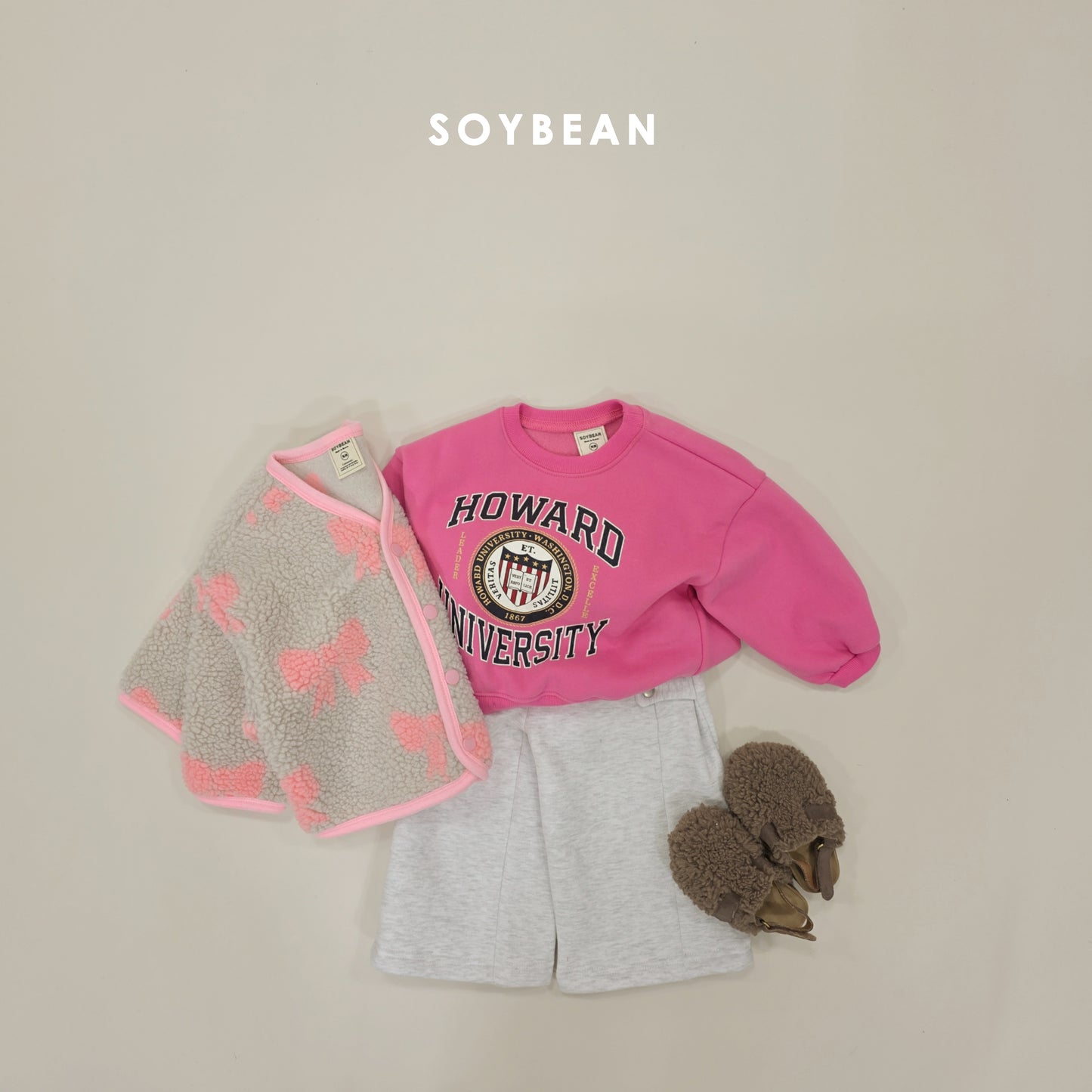 (Pre-order) Soybean Kids Winter - Fleece-Lined Side Snap Wide Pants 양기모사이드스냅팬츠 (4 Colors)