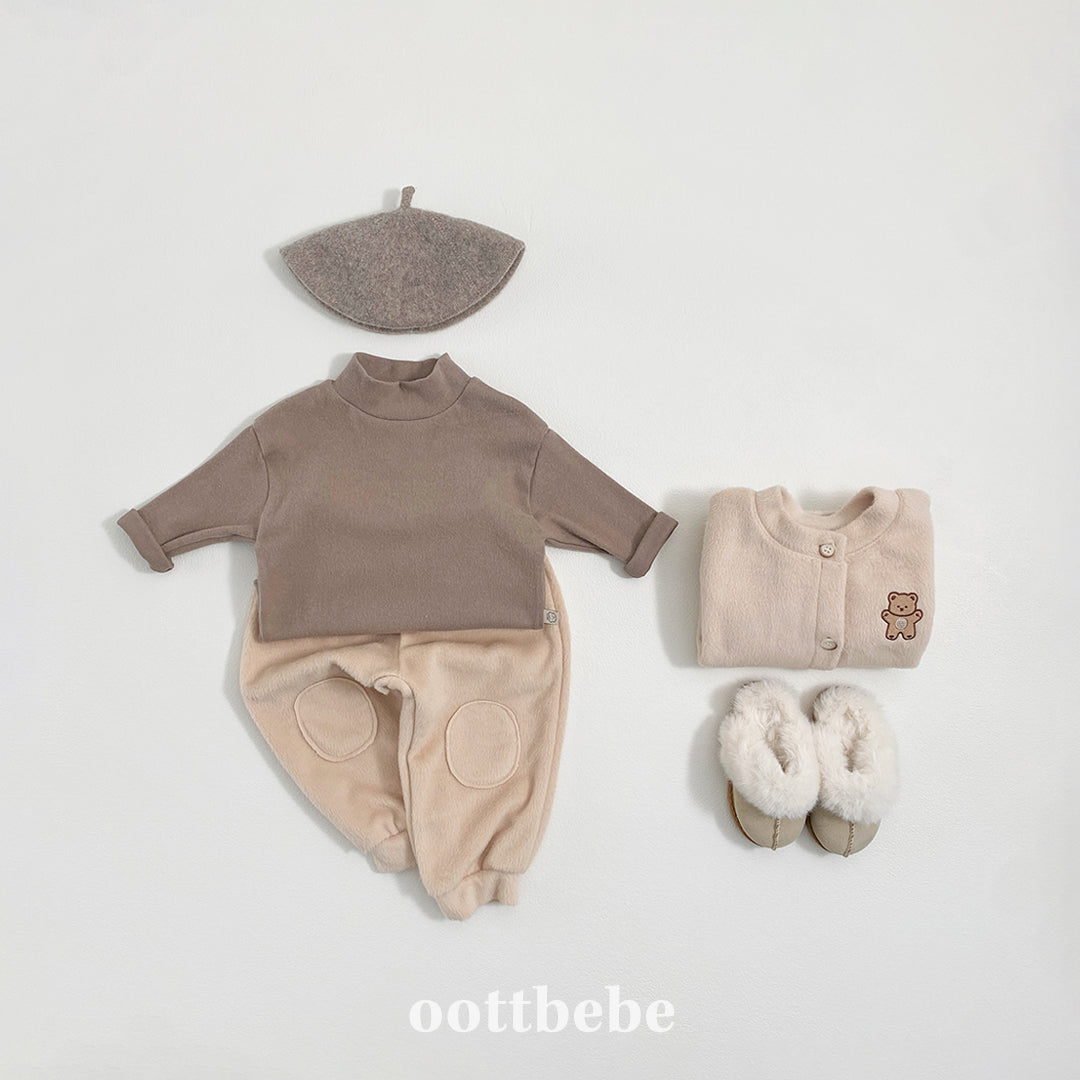 (Pre-order) OOTTBEBE Winter - Modal Ribbed Turtleneck Tee 모달골지폴라티 (4 Colors)