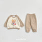 (Pre-order) OOTTBEBE Winter - Watercolor Bear Top & Bottom Set 페인팅오띠상하복 (2 Colors)
