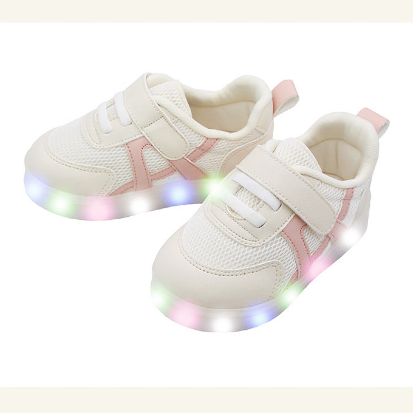 (Pre-order) KoongsKoongs Kids’ Bread LED Light-up Sneakers (Soft Pink)