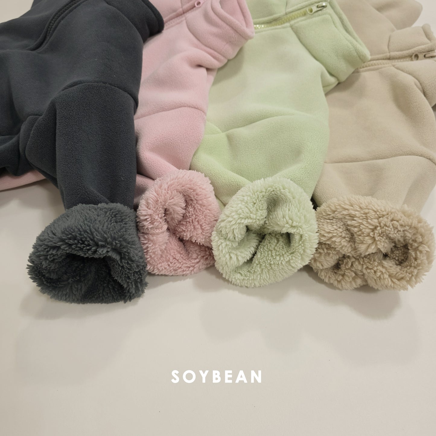 (Pre-order) Soybean Kids Winter - Super Fleece Zip-Up Top & Bottom Set 슈퍼플리스집업상하 (4 Colors)