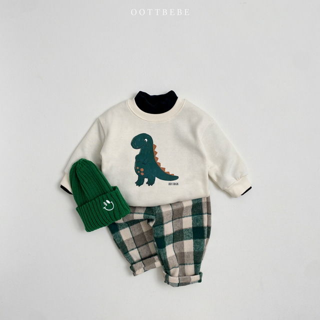 (Pre-order) OOTTBEBE - Winter Dinosaur Sweatshirts 아기공룡맨투맨 (3 Colors)