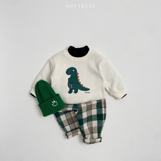 (Pre-order) OOTTBEBE - Winter Dinosaur Sweatshirts 아기공룡맨투맨 (3 Colors)