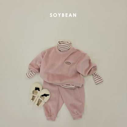 (Pre-order) Soybean Kids Winter - Minky Cozy Ribbed Fleece-Lined Top & Bottom Set 밍크코지상하복 (4 Colors)