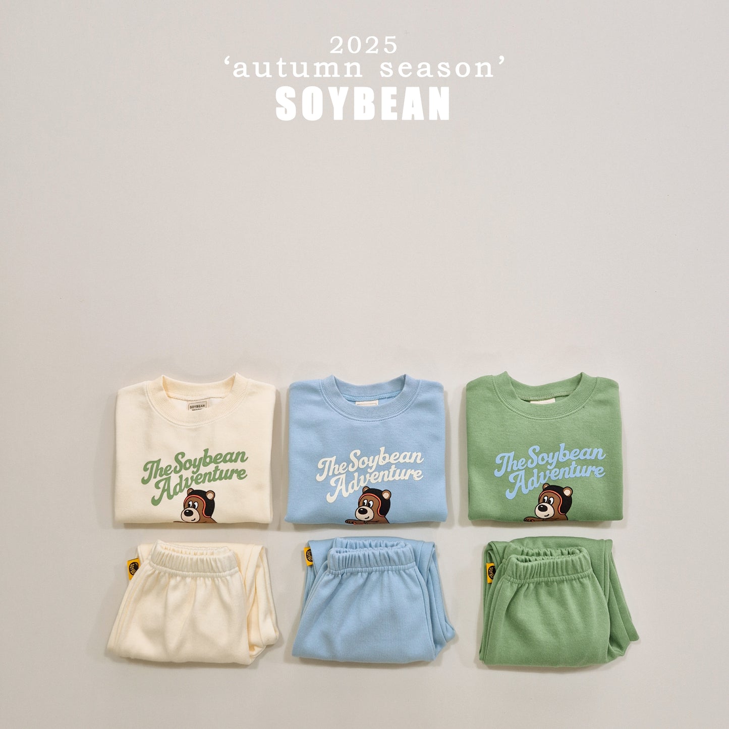 (Pre-order) Soybean Kids - Bear Adventure Top & Bottom Set 곰돌어드벤쳐상하복 (3 Colors)