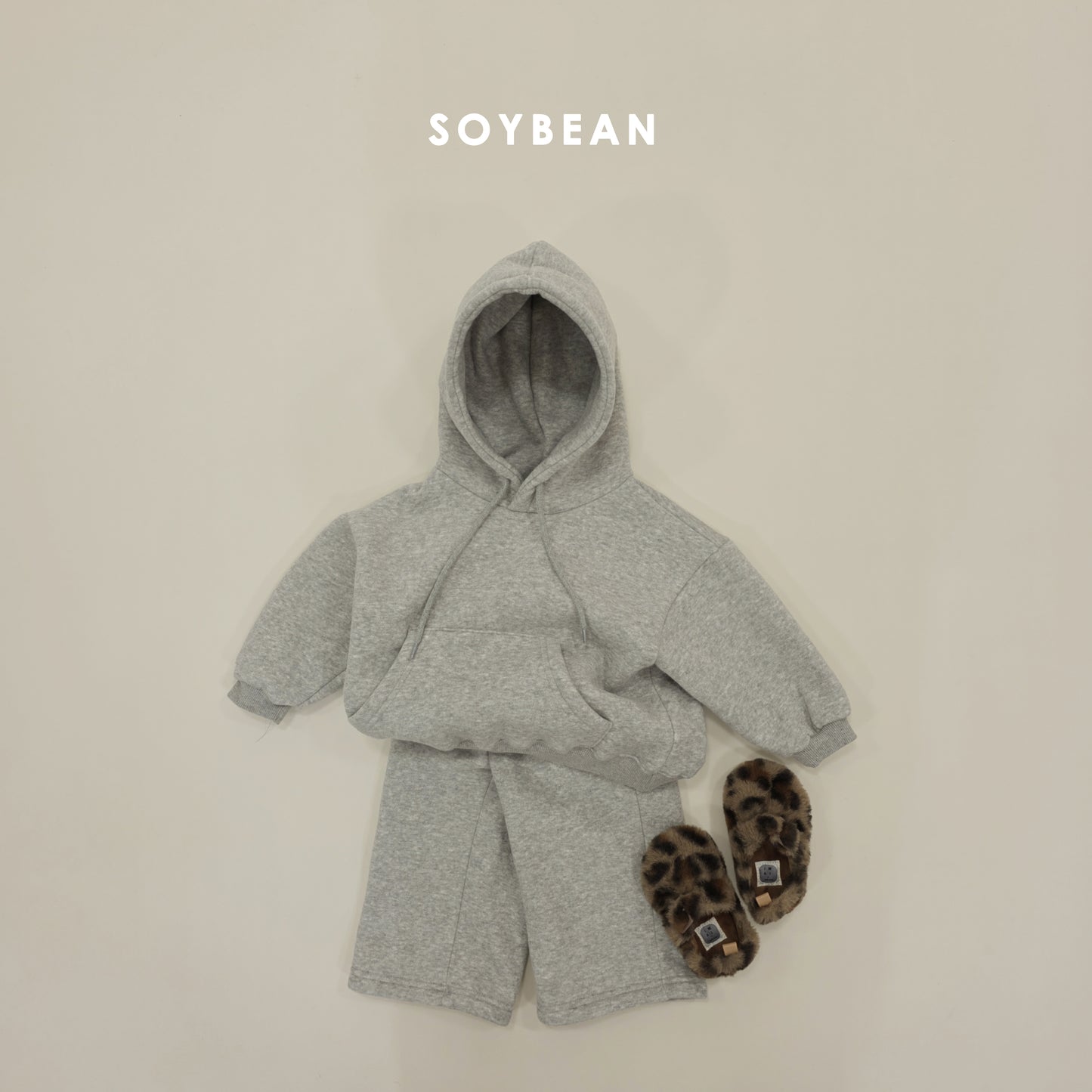 (Pre-order) Soybean Kids Winter - Hooded Fleece-Lined Wide Top & Bottom Set 후드와이드상하복 (5 Colors)