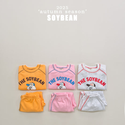 (Pre-order) Soybean Kids - Color Stitch Top & Bottom Set 컬러스티치상하복 (3 Colors)