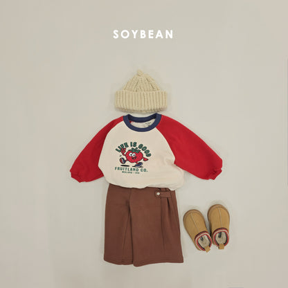 (Pre-order) Soybean Kids Winter - Fruit Raglan Fleece-Lined Sweatshirt 과일양기모맨투맨 (2 Colors)