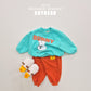(Pre-order) Soybean Kids - Cloud Bunny Color Block Top & Bottom Set 구름토끼배색상하복 (2 Colors)