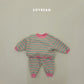 (Pre-order) Soybean Kids Winter - Rainbow Mochi Fleece-Lined Top & Bottom Set 무지개모찌상하복 (2 Colors)