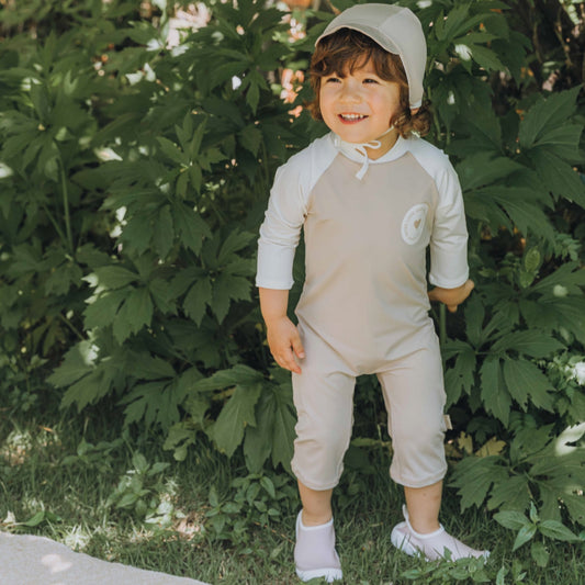 (Pre-order) KoongsKoongs Kids’ Premium All-in-One Rash Guard Set (Colin Beige)