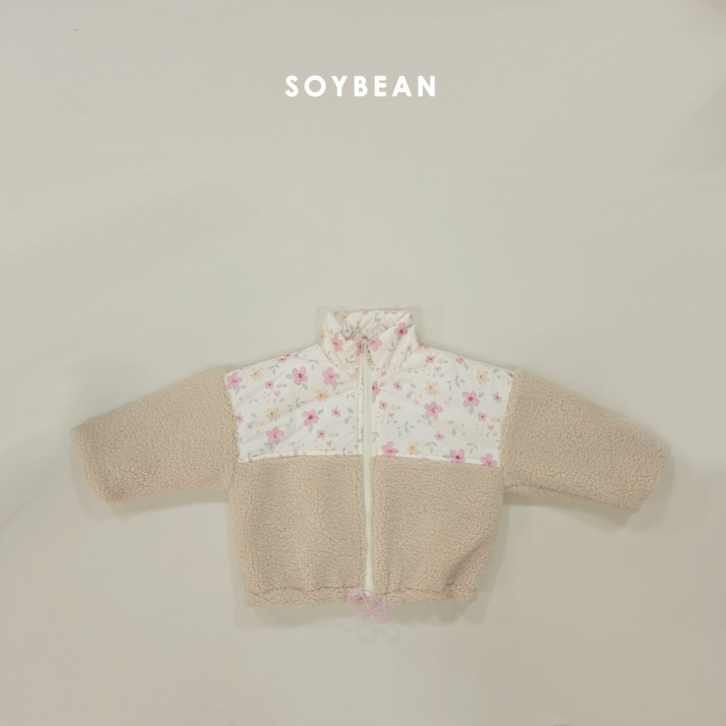 (Pre-order) Soybean Kids Winter - Flower Patch Sherpa Jacket 꽃배색양털JP (2 Colors)