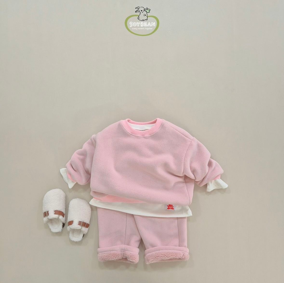 (Pre-order) Soybean Kids - Super Fleece Wide Top & Bottom Set 슈퍼플리스와이드상하복 (4 Colors)