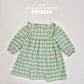 (Pre-order) Soybean Kids - Check Flower Embroidery Dress 체크플라워원피스 (2 Colors)